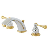Vintage Two-Handle 3-Hole Deck Mount Widespread Bathroom Faucet with Retail Pop-Up Drain