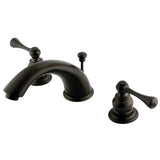 Vintage Two-Handle 3-Hole Deck Mount Widespread Bathroom Faucet with Retail Pop-Up Drain