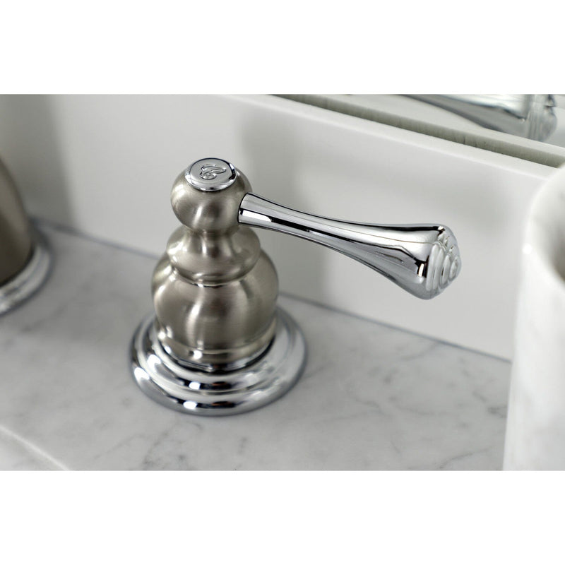 Vintage Two-Handle 3-Hole Deck Mount Widespread Bathroom Faucet with Retail Pop-Up Drain