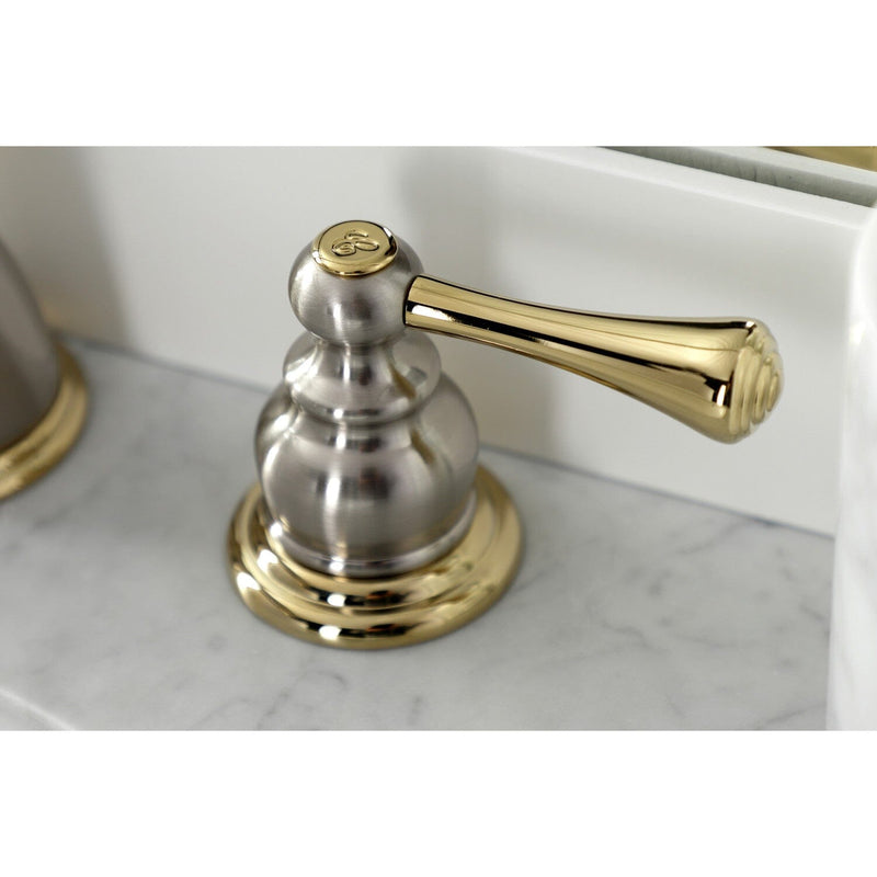 Vintage Two-Handle 3-Hole Deck Mount Widespread Bathroom Faucet with Pop-Up Drain