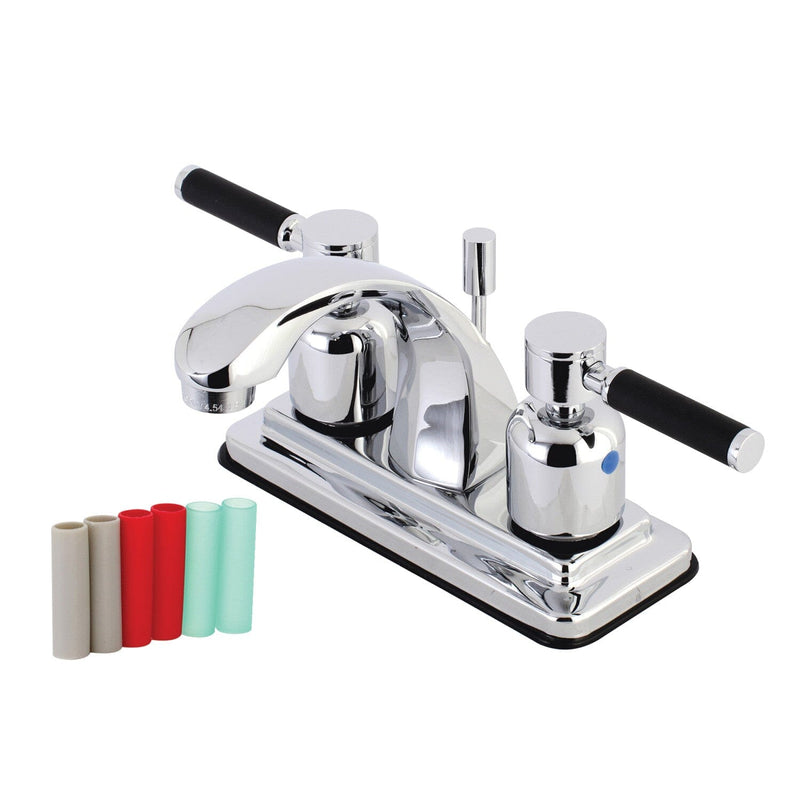 Kaiser Double-Handle 3-Hole Deck Mount 4-Inch Centerset Bathroom Faucet with Pop-Up Drain