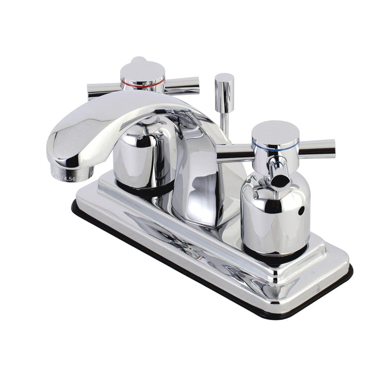 Concord Double-Handle 3-Hole Deck Mount 4-Inch Centerset Bathroom Faucet with Pop-Up Drain