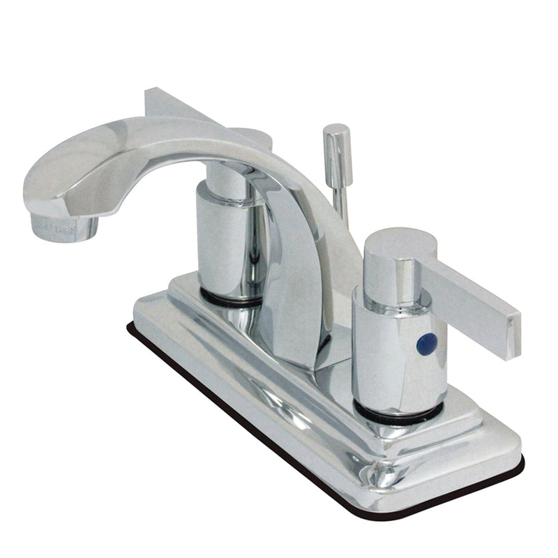 NuvoFusion Double-Handle 3-Hole Deck Mount 4-Inch Centerset Bathroom Faucet with Pop-Up Drain