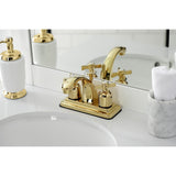Millennium Double-Handle 3-Hole Deck Mount 4-Inch Centerset Bathroom Faucet with Pop-Up Drain