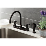 Metropolitan Two-Handle 4-Hole 8" Centerset Kitchen Faucet with Side Sprayer