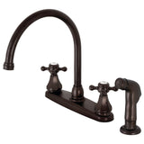 Metropolitan Two-Handle 4-Hole 8" Centerset Kitchen Faucet with Side Sprayer