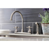 Metropolitan Two-Handle 4-Hole 8" Centerset Kitchen Faucet with Side Sprayer
