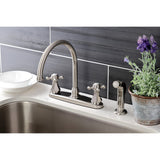 Metropolitan Two-Handle 4-Hole 8" Centerset Kitchen Faucet with Side Sprayer