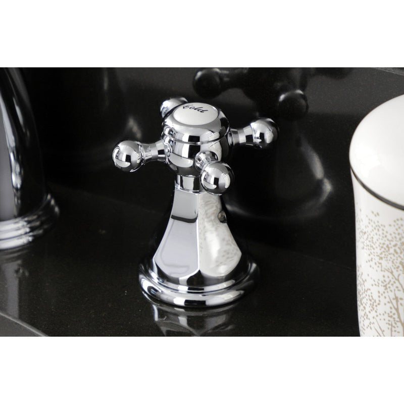 Metropolitan Two-Handle 3-Hole Deck Mount Widespread Bathroom Faucet with Pop-Up Drain