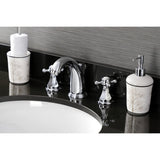 Metropolitan Two-Handle 3-Hole Deck Mount Widespread Bathroom Faucet with Pop-Up Drain
