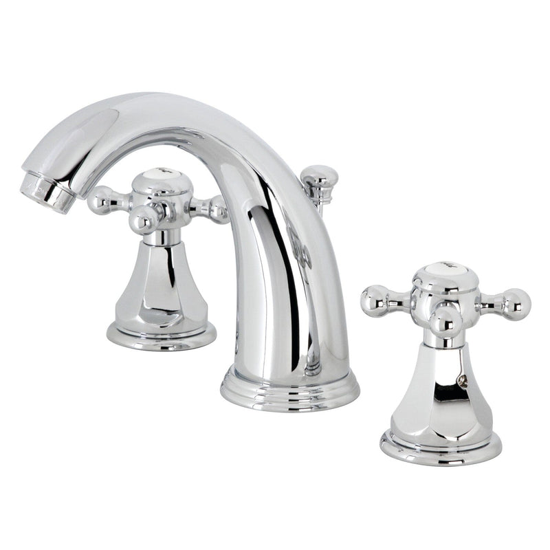 Metropolitan Two-Handle 3-Hole Deck Mount Widespread Bathroom Faucet with Pop-Up Drain