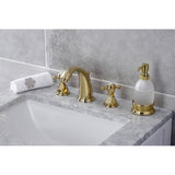 Metropolitan Two-Handle 3-Hole Deck Mount Widespread Bathroom Faucet with Pop-Up Drain