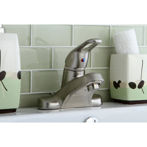Wyndham Single-Handle 3-Hole Deck Mount 4-Inch Centerset Bathroom Faucet with Brass Pop-Up