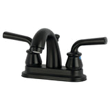 Restoration Double-Handle 3-Hole Deck Mount 4-Inch Centerset Bathroom Faucet with Pop-Up Drain