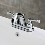 Royale Double-Handle 3-Hole Deck Mount 4-Inch Centerset Bathroom Faucet with Pop-Up Drain