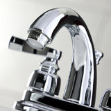Royale Double-Handle 3-Hole Deck Mount 4-Inch Centerset Bathroom Faucet with Pop-Up Drain