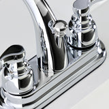 Royale Double-Handle 3-Hole Deck Mount 4-Inch Centerset Bathroom Faucet with Pop-Up Drain