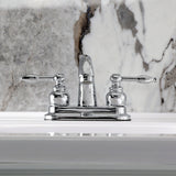 Knight Double-Handle 3-Hole Deck Mount 4-Inch Centerset Bathroom Faucet with Pop-Up Drain