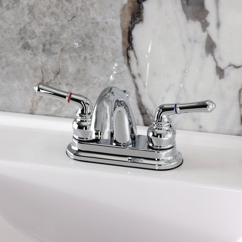 Naples Double-Handle 3-Hole Deck Mount 4-Inch Centerset Bathroom Faucet with Pop-Up Drain