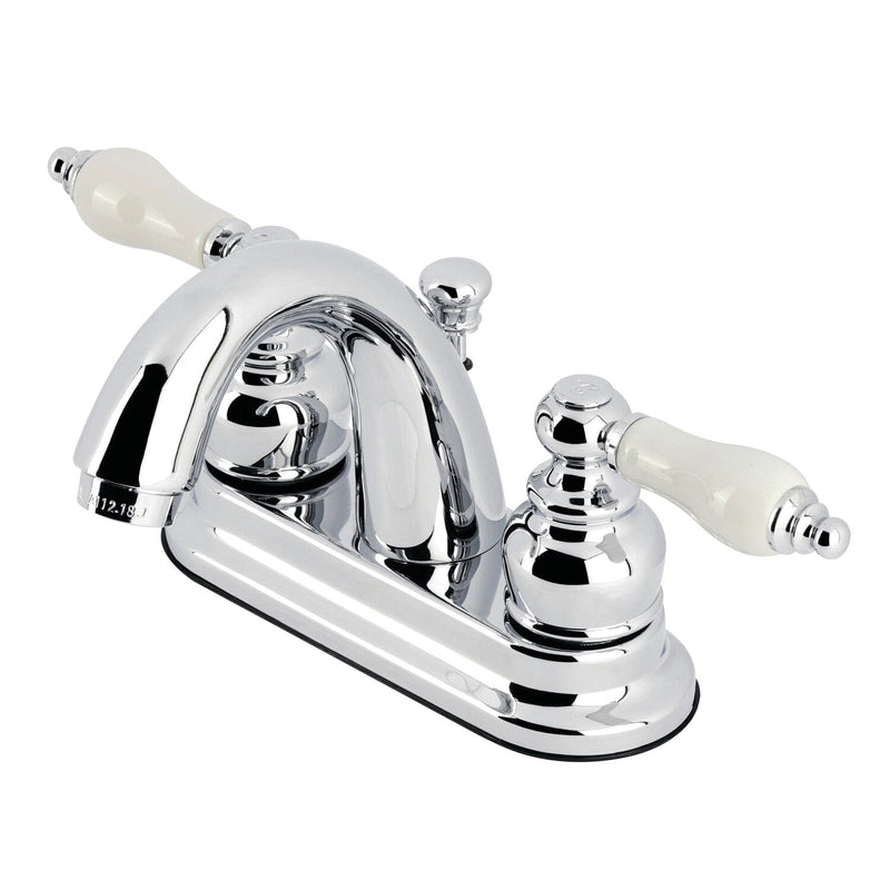 Restoration Double-Handle 3-Hole Deck Mount 4-Inch Centerset Bathroom Faucet with Pop-Up Drain