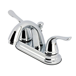 Yosemite Two-Handle 3-Hole Deck Mount 4" Centerset Bathroom Faucet with Plastic Pop-Up