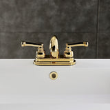 Royale Double-Handle 3-Hole Deck Mount 4-Inch Centerset Bathroom Faucet with Pop-Up Drain