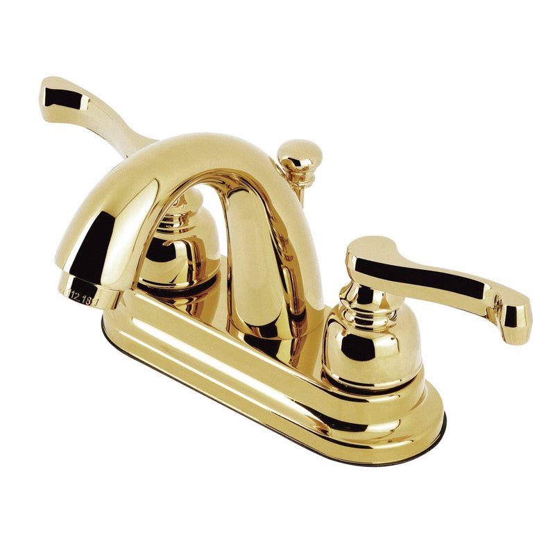 Double-Handle 3-Hole Deck Mount 4-Inch Centerset Bathroom Faucet with Brass Pop-Up