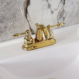 Knight Double-Handle 3-Hole Deck Mount 4-Inch Centerset Bathroom Faucet with Pop-Up Drain