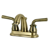 Restoration Double-Handle 3-Hole Deck Mount 4-Inch Centerset Bathroom Faucet with Pop-Up Drain