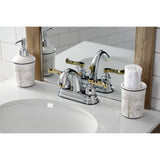 Royale Double-Handle 3-Hole Deck Mount 4-Inch Centerset Bathroom Faucet with Pop-Up Drain