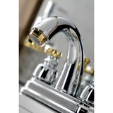 Royale Double-Handle 3-Hole Deck Mount 4-Inch Centerset Bathroom Faucet with Pop-Up Drain