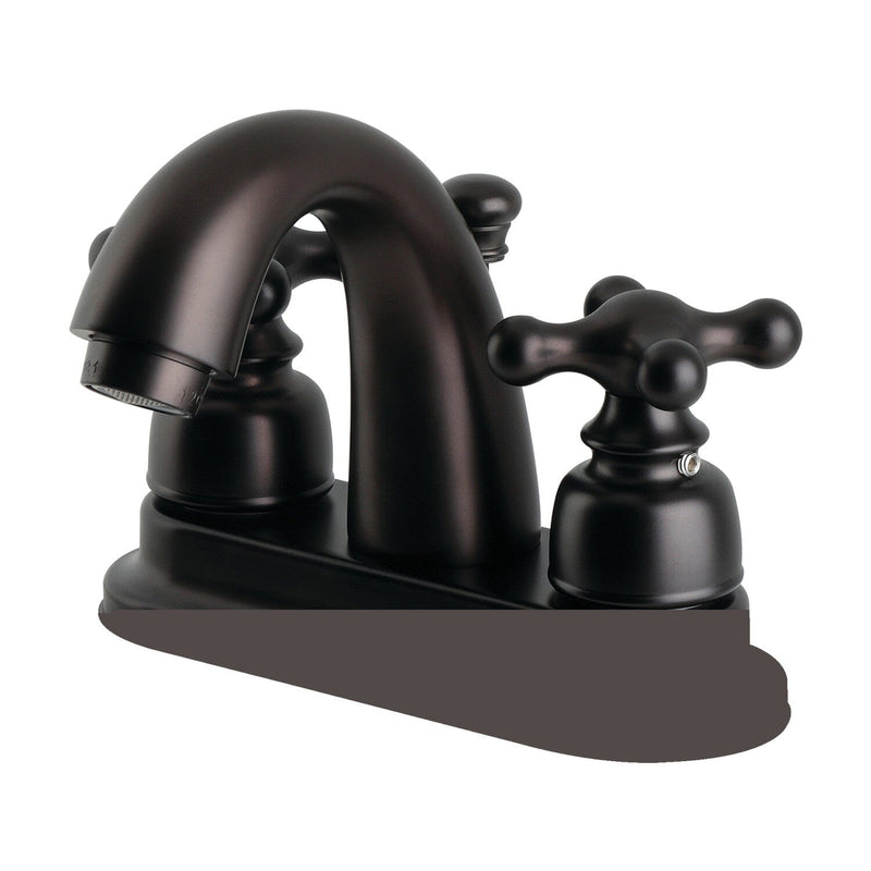 Restoration Double-Handle 3-Hole Deck Mount 4-Inch Centerset Bathroom Faucet with Pop-Up Drain