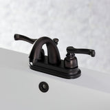 Royale Double-Handle 3-Hole Deck Mount 4-Inch Centerset Bathroom Faucet with Pop-Up Drain