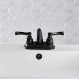 Royale Double-Handle 3-Hole Deck Mount 4-Inch Centerset Bathroom Faucet with Pop-Up Drain