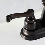 Royale Double-Handle 3-Hole Deck Mount 4-Inch Centerset Bathroom Faucet with Pop-Up Drain