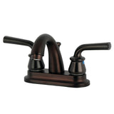 Restoration Double-Handle 3-Hole Deck Mount 4-Inch Centerset Bathroom Faucet with Pop-Up Drain