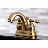 Restoration Double-Handle 3-Hole Deck Mount 4-Inch Centerset Bathroom Faucet with Pop-Up Drain