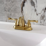 Vintage Two-Handle 3-Hole Deck Mount 4" Centerset Bathroom Faucet with Plastic Pop-Up