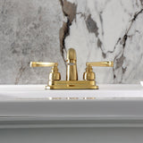 Royale Double-Handle 3-Hole Deck Mount 4-Inch Centerset Bathroom Faucet with Pop-Up Drain
