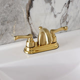 Vintage Two-Handle 3-Hole Deck Mount 4" Centerset Bathroom Faucet with Plastic Pop-Up