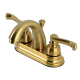 Vintage Two-Handle 3-Hole Deck Mount 4" Centerset Bathroom Faucet with Plastic Pop-Up