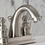 Restoration Double-Handle 3-Hole Deck Mount 4-Inch Centerset Bathroom Faucet with Pop-Up Drain
