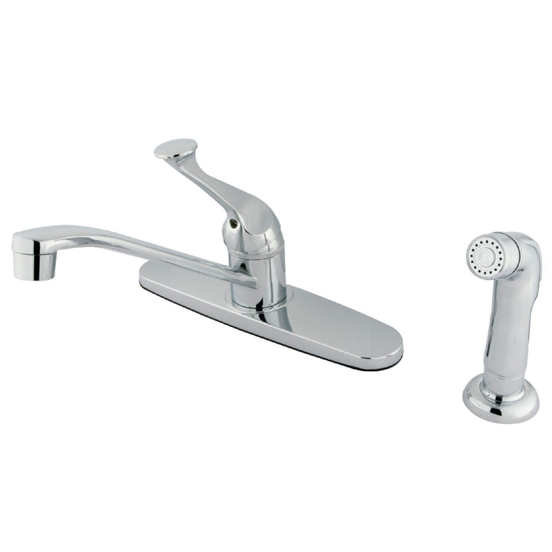 One-Handle 4-Hole 8" Centerset Kitchen Faucet with Side Sprayer