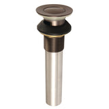 Complement Brass Push Pop-Up Bathroom Sink Drain with Overflow