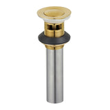 Complement Brass Push Pop-Up Bathroom Sink Drain with Overflow