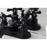 Restoration Double-Handle 3-Hole Deck Mount 4-Inch Centerset Bathroom Faucet with Pop-Up Drain