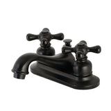 Restoration Double-Handle 3-Hole Deck Mount 4-Inch Centerset Bathroom Faucet with Pop-Up Drain