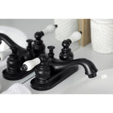 Restoration Double-Handle 3-Hole Deck Mount 4-Inch Centerset Bathroom Faucet with Pop-Up Drain