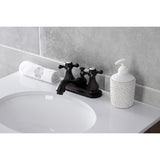 Metropolitan Double-Handle 3-Hole Deck Mount 4-Inch Centerset Bathroom Faucet with Pop-Up Drain