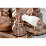 Restoration Double-Handle 3-Hole Deck Mount 4-Inch Centerset Bathroom Faucet with Pop-Up Drain